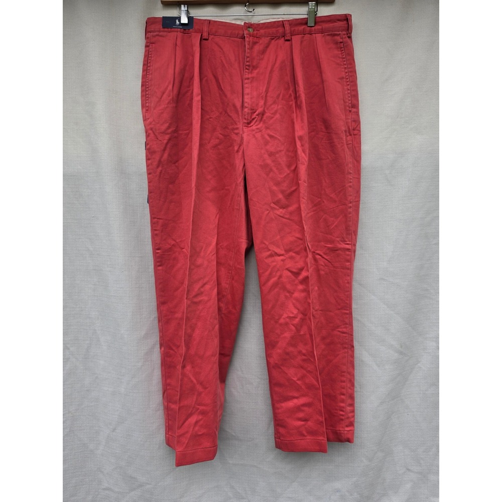 Polo Ralph Lauren The Andrew Pant Mens 40 Red Pleated Classic Fit Chino New